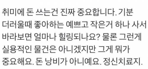 취미에 돈 쓰는 게 중요한 이유